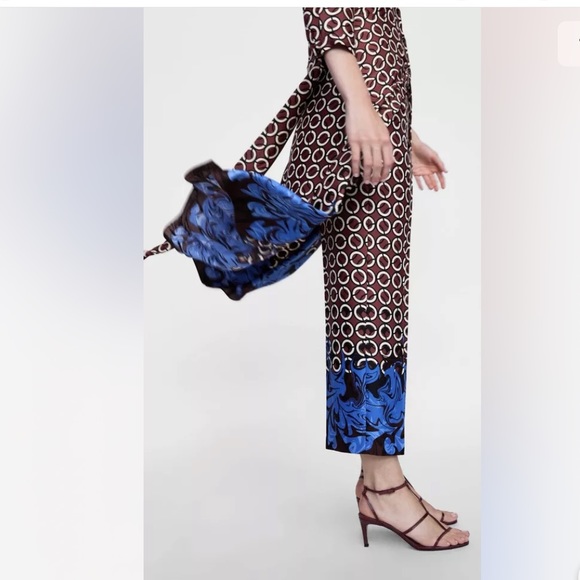 NWT ZARA 2 piece GEOMETRIC PRINTED DRESS and PANTS - Picture 10 of 12